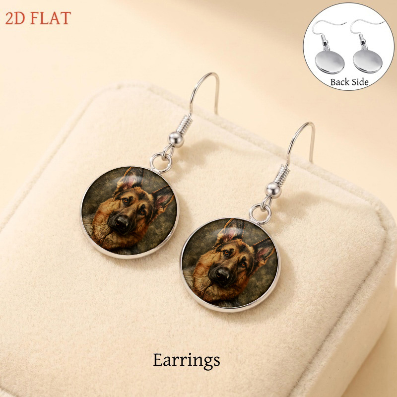 5pcs German Shepherd-Themed Women's Jewellery Set